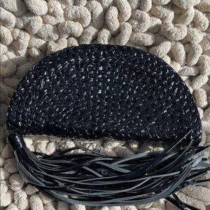 Ashneil Elegant Black Woven Clutch